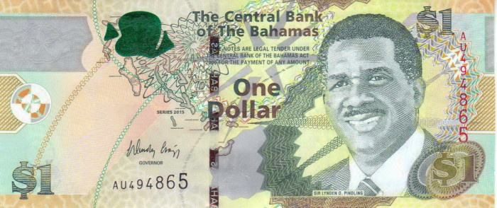 Bancnota Bahamas 1 Dolar 2015 - P71A UNC