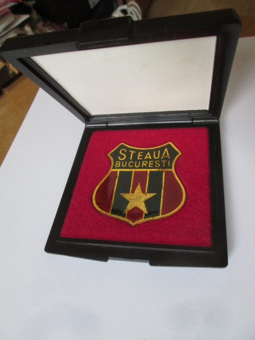Rară! Plachetă finala C.C.E. Steaua-C.F.Barcelona 7 Mai 1986 &icirc;n cutia originală