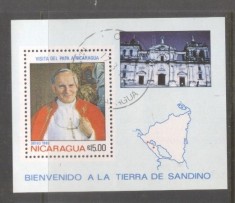 Nicaragua 1983 Pope John Paul II perf. sheet Mi.B148 used TA.074