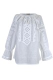 Bluza dama tip ie 124, alb crystal/argintiu , marimea L, Casual, Bumbac