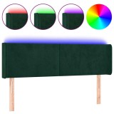 Cumpara ieftin Tablie de pat cu LED, verde inchis, 147x16x78/88 cm, catifea