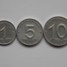 LOT 3 MONEDE DIFERITE - 1,5,10 PFENNIG-RDG -1950