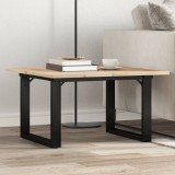 VidaXL Masă de cafea, cadru O, 60x60x40 cm, lemn masiv pin și Oţel
