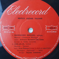 Vinil 7" 45 RPM, Muzica usoara italiana - Gigi Marga, Nicolae Nitescu -fara cop