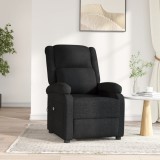 vidaXL Fotoliu rabatabil electric, negru, material textil