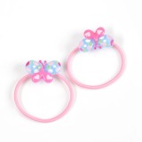 Set 2 elastice de par roz cu fluture multicolor
