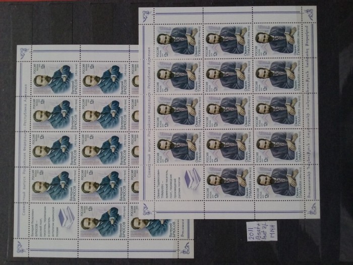 2011-Mi1722+1723-2 Bogen-13 seturi+1 cu vinieta-MNH-Perfect
