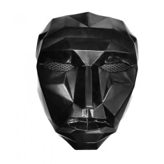 Masca de plastic, Jocul Calamarului, Squid Game, Lider, plastic, negru, 20 cm