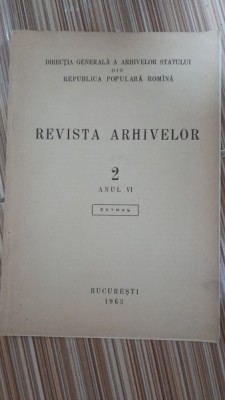 Extras din Revista Arhivelor anul VI, nr.2 foto