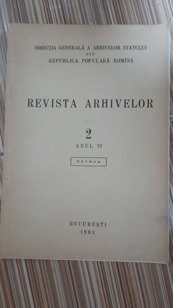 Extras din Revista Arhivelor anul VI, nr.2