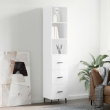 Cumpara ieftin Dulap &icirc;nalt, alb extralucios, 34,5x34x180 cm, lemn prelucrat