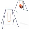 Leagan Copii 2 in 1, Portocaliu, Interior/Exterior, 6-36 luni si 3-10 ani, Sarcina Max 20/45kg, Cadru Metalic, Siguranta