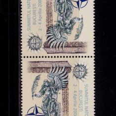 RO 2008 LP 1798 d"Summitul NATO Buc. " , pereche tete-beche tip 1 , MNH