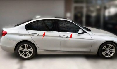 Set de 4 ornamente chedere/geamuri crom pentru BMW Seria 3 F30 din 2011-2019 foto
