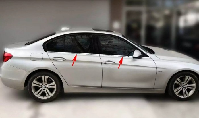 Set de 4 ornamente chedere/geamuri crom pentru BMW Seria 3 F30 din 2011-2019