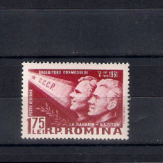 ROMANIA 1961 - AL II-LEA OM IN COSMOS - VOSTOK - MNH - LP 523