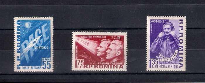 ROMANIA 1961 - AL II-LEA OM IN COSMOS - VOSTOK - MNH - LP 523