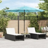 Umbrela gradina Gossi, otel, albastru, 324x324x247cm, poliester, dreptunghiulara, protectie UV, manivela