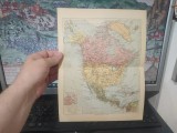 Hartă politică America de Nord, SUA, Canada, Mexic, Groenlanda, Cuba, Haiti..., Nordamerika, c. 1930, Bibliographisches Institut AG Leipzig, 181