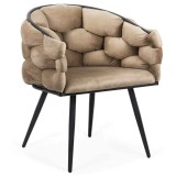 Scaun living BUC 256, ergonomic, catifea, structura metalica, perne groase, 120 kg