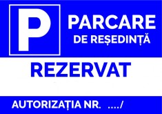 indicator pentru parcare de resedinta cu numar de autorizatie foto
