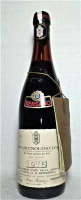 43-VIN ROSU GRIGNOLINO D&amp;#039;ASTI, DOC- recoltare 1975 CL 72 gr 12 STICLA 559593 foto