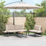VidaXL Set canapea de grădină, 3 piese, cu perne taupe