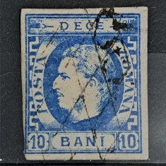Timbre 1869 Carol I cu favoriti, 10 bani