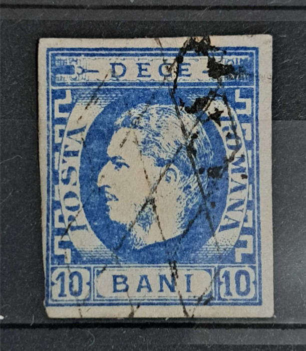 Timbre 1869 Carol I cu favoriti, 10 bani
