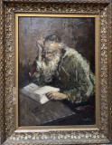 Theodor Cateliu : Evreu citind, Portrete, Ulei, Realism