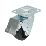 Roata pivotanta industriala 100x50 mm cu frana, cauciuc plin, 100 kg