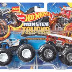 Set 2 masini Monster Truck, Hot Wheels, Night Shifter si 5 Alarm, HWN56