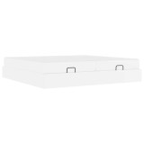 vidaXL Cadru de pat cu saltea cu saltea 2 pcs Alb PVC 3399442