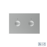 Cumpara ieftin Intrerupator dublu cap scara/cruce wireless cu touch Livolo, gri
