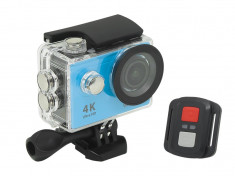 Camera video sport Ultra HD 4K WiFi cu afisaj LCD si microfon incorporat, culoare Albastru foto