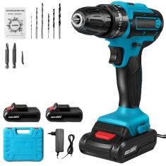 Set masina de gaurit si insurubat, multifunctionala, 28V, 32 cuplu, 1300mAh, 2 baterii, incarcator, 24 accesorii, multicolor