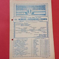 Program meci fotbal PETROLUL PLOIESTI - UNIVERSITATEA CRAIOVA (18.05.1986)