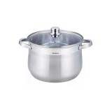 Oala din inox cu capac din sticla, 22cm,Fund termic multistrat, 7l Klausberg