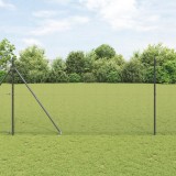 vidaXL Gard din S&acirc;rmă Sudată cu 7 Ancore cu V&acirc;rf Gri 1.5x10 m Oțel