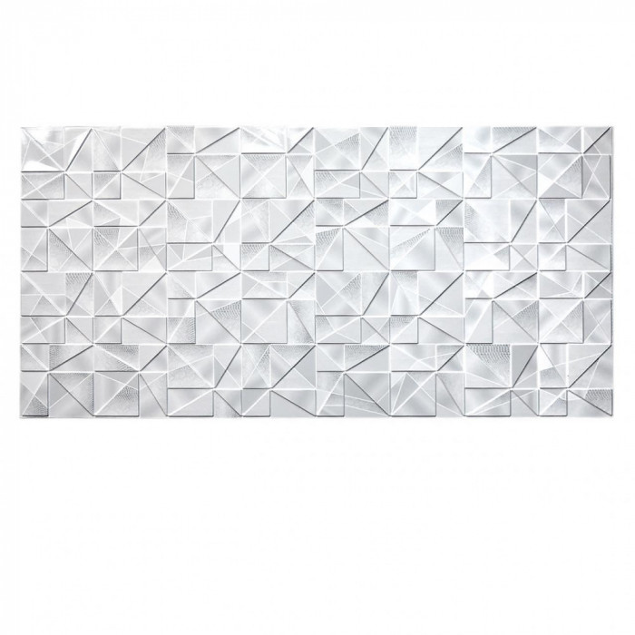 Panou decorativ, PVC, model marmura 3D, abstract, nuante gri, 96x48.5 cm&nbsp;