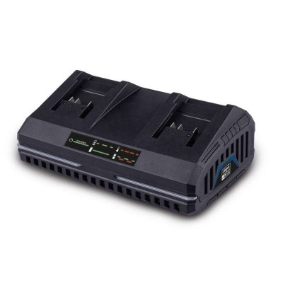 Incarcator dublu pentru acumulatori Li-Ion SDBC2.4A Scheppach 7909201712, 20 V, 2-4 Ah foto
