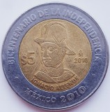 2019 Mexic 5 Pesos 2010 Ignacio Allende km 927, America de Nord