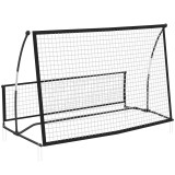 SPORTNOW Plasă de Ricochet Portabilă 2-&icirc;n-1 Dublă Față Pliabilă Negru Fotbal Baseball