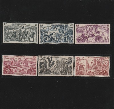 Guadeloupe , Colonii franceze 1946 - Omnibuse , Din Ciad la Rhin , serie 6 valori, dantelate , MNH , Mi.208-213 foto