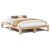 Cumpara ieftin Cadru de pat fara saltea, 150x200 cm, lemn masiv pin