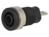 Soclu banană 4mm 24A negru panou