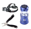 Set format dinLanterna frontala cu 5 LED, 2 acumulatori inclusi , Felinar si mini Patent ems-27365