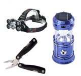 Cumpara ieftin Set format dinLanterna frontala cu 5 LED, 2 acumulatori inclusi , Felinar si mini Patent ems-27365