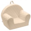 Fotoliu din burete pentru copii, cu husa din catifea si cu buzunar lateral, New Baby, cappuccino deschis, Baby Mix