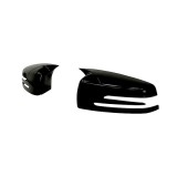 Set 2 ornamente pentru capace oglinda compatibile Mercedes Benz Clasa C W204 2007-2014 tip batman negru lucios